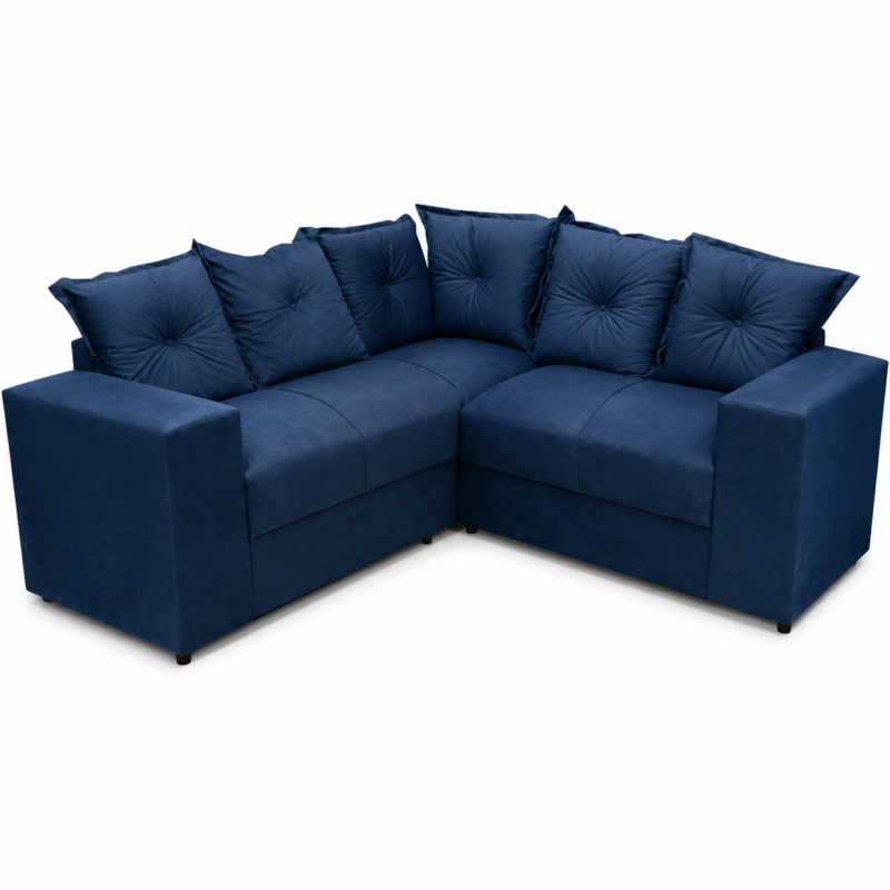 Sofá Canto Belo JM - Suede Azul