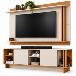 Conjunto Rack com Painel para Tv até 65 Polegadas - Los Angeles New York - Freijó Off