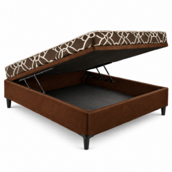 Base Baú casal + Colchão Mônaco Casal Densidade 20 Orthobelo - Suede Marrom