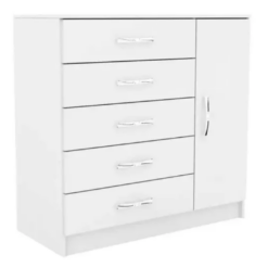 Cômoda Sapateira Itaipu 1 Porta 5 Gavetas - Branco