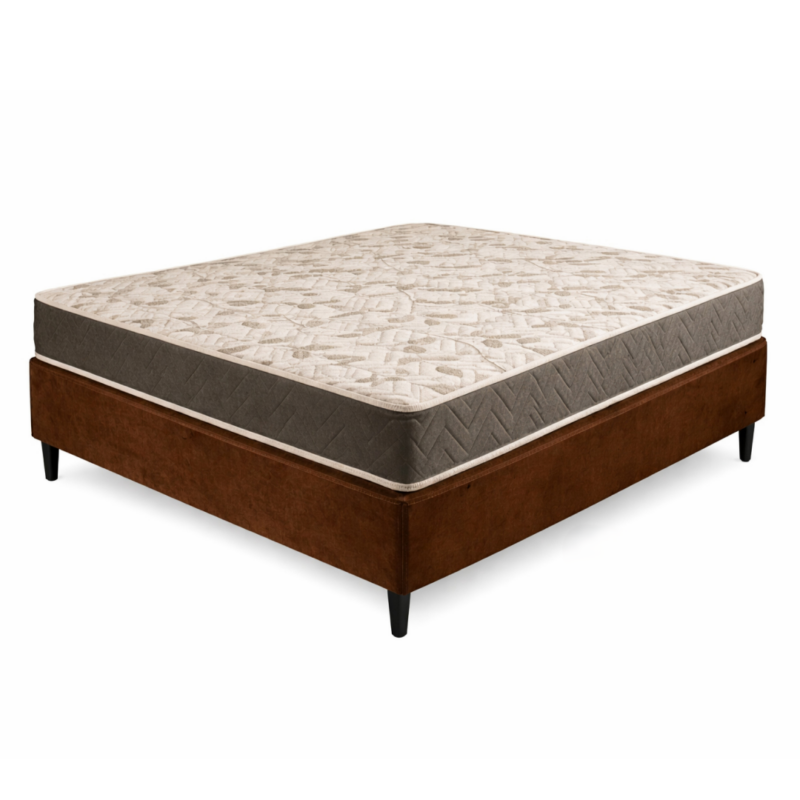 Base para colchão casal + Colchão MaxConfort Casal Densidade 33 Orthobelo - Suede Marrom