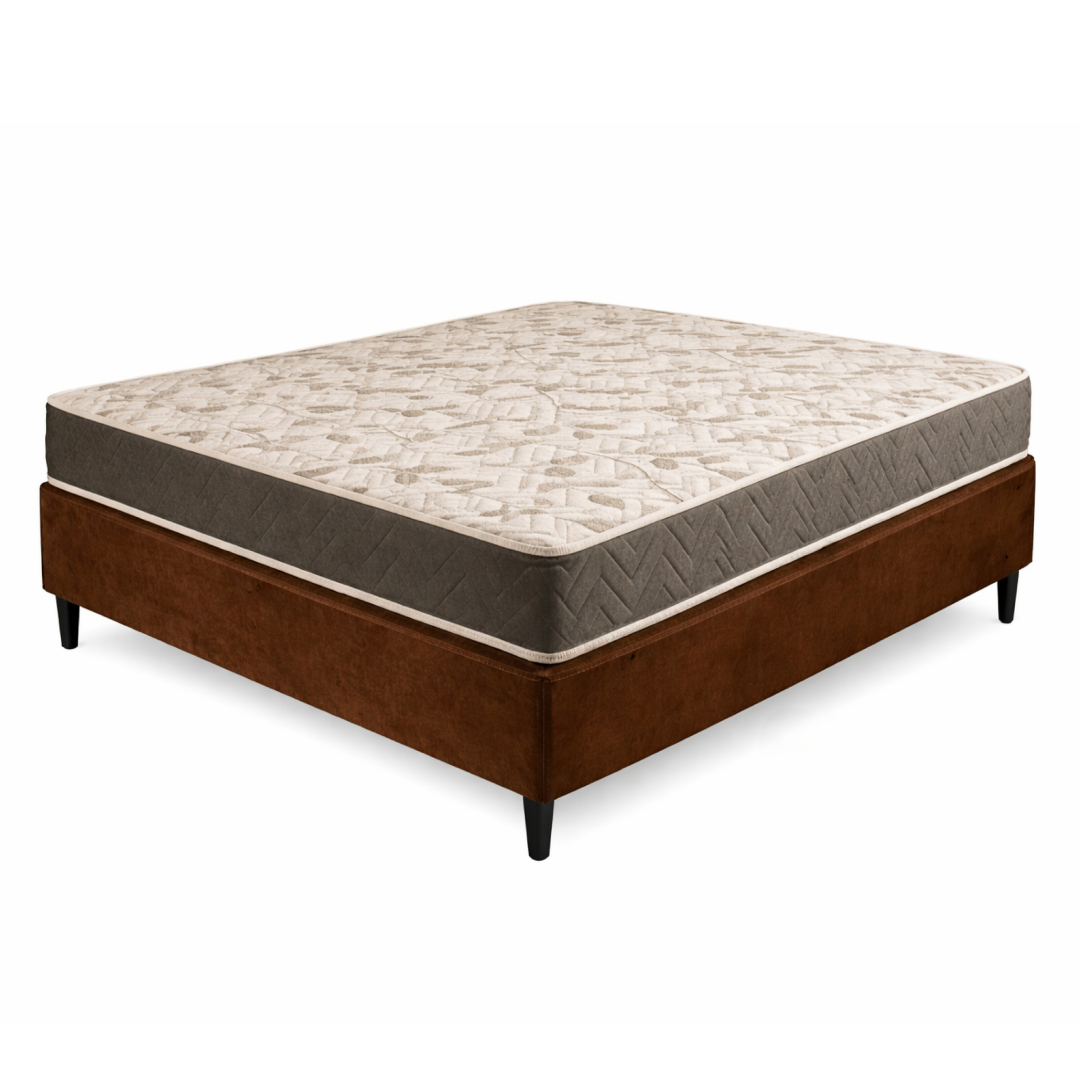 Base para colchão casal + Colchão MaxConfort Casal Densidade 33 - Suede Marrom