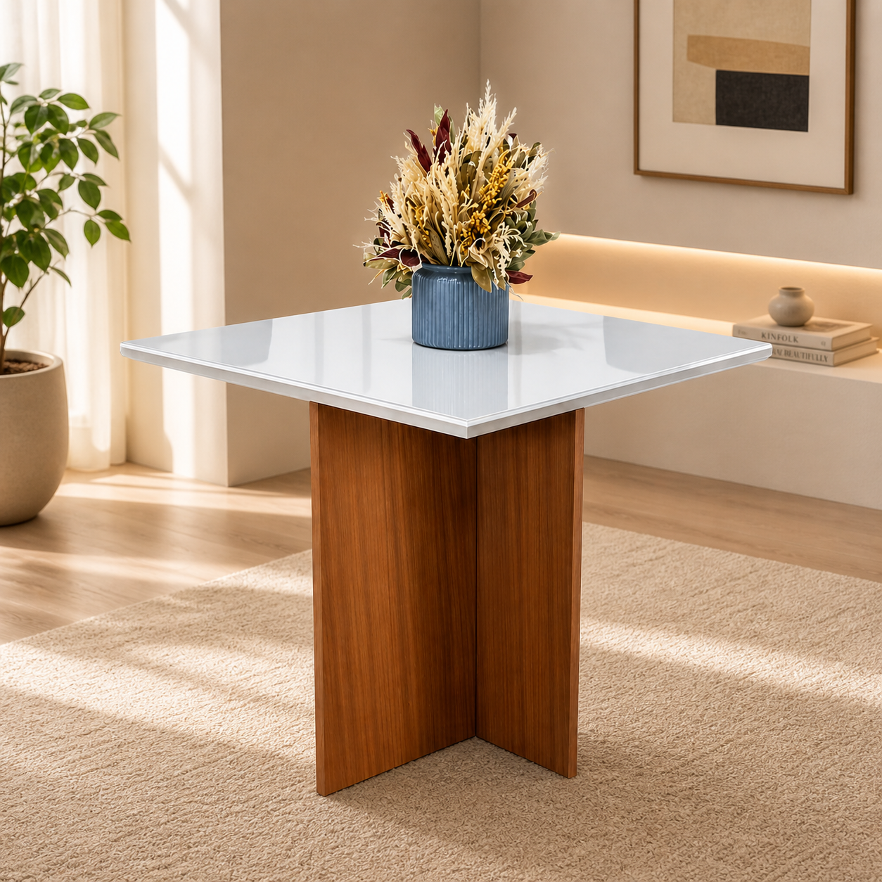 Mesa de Jantar Helo 90cmx90cm Poliman - Off white - Imagem 3