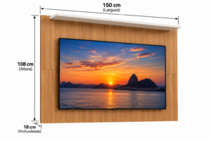 Alternative view of Painel Para TV Suspenso Nevada Até 65 Polegadas JCM - Freijó Off - C1