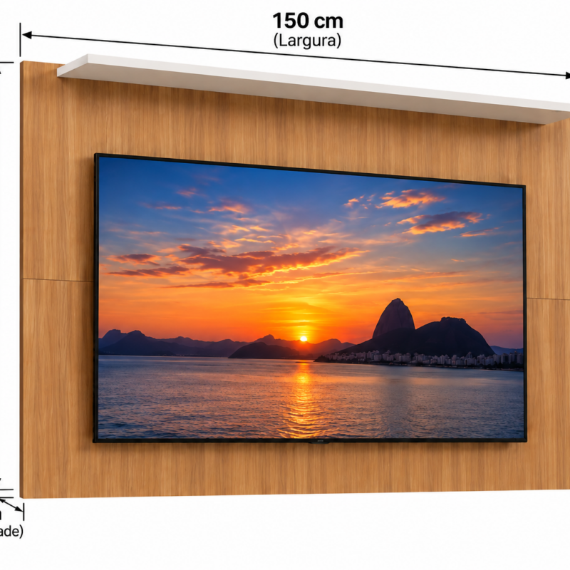 Alternative view of Painel Para TV Suspenso Nevada Até 65 Polegadas JCM - Freijó Off - C1