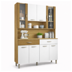 Armário De Cozinha Completa Kit Golden 8 Portas 2 Gavetas