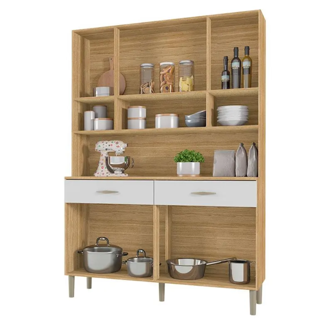 Armário De Cozinha Completa Kit Golden 8 Portas 2 Gavetas - Freijó Supremo - Imagem 2