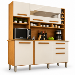 Armário de Cozinha Alexia 6 Portas 2 Gavetas - Cinamomo Off - Imop