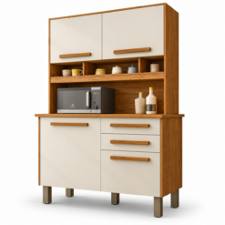 Armário de Cozinha Sofia Plus 4 Portas 2 Gavetas - Cinamomo Off - Imop