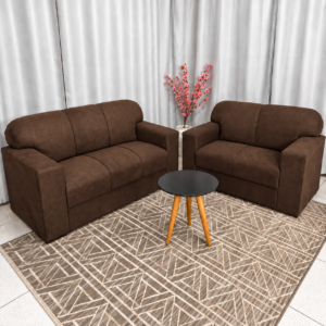 Alternative view of Conjunto de Sofá Rio 2 e 3 Lugares JM - Suede Marrom