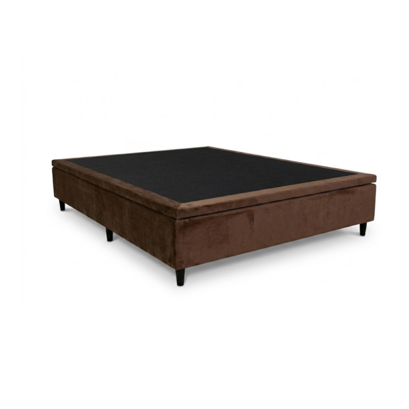 Alternative view of Base Baú para Colchão Casal 138x188cm - Suede Marrom - Orthobelo