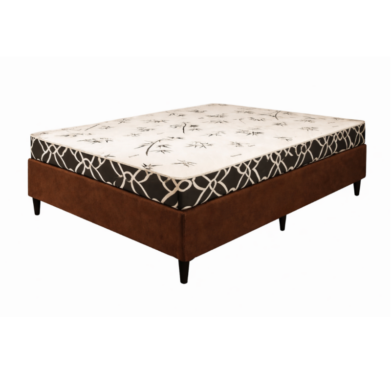 Base casal + Colchão Mônaco Casal Densidade 20 Orthobelo - Suede Marrom