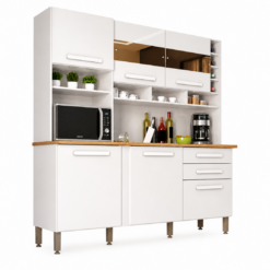 Armário de Cozinha Alexia 6 Portas 2 Gavetas - Branco