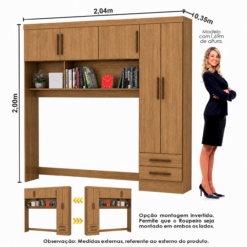Alternative view of Guarda Roupa Modulado Carioca 5 Portas 2 Gavetas - Cinamomo