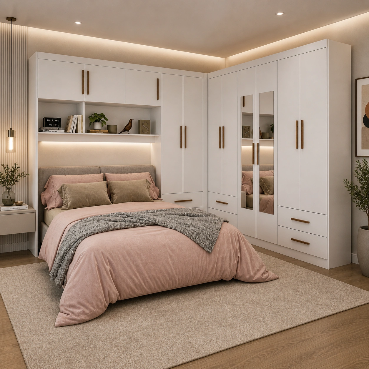 Guarda Roupa Modulado + Hercules Casal 6 portas Carioca - Branco - Imagem 4