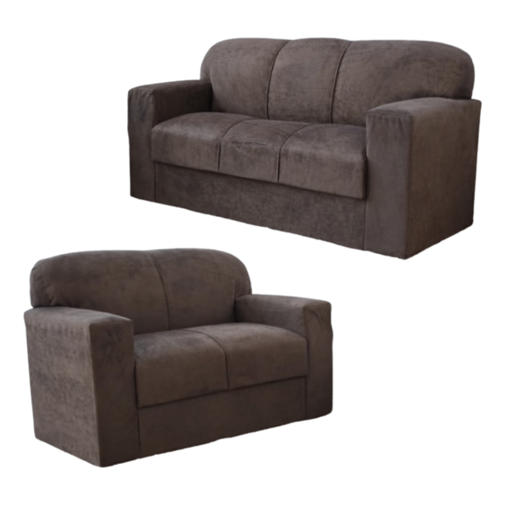 Conjunto de Sofá Rio 2 e 3 Lugares JM - Suede Marrom