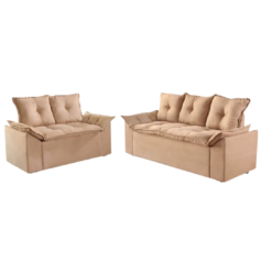 Alternative view of Conjunto de Sofá Veneza 2 e 3 Lugares Tecido Suede