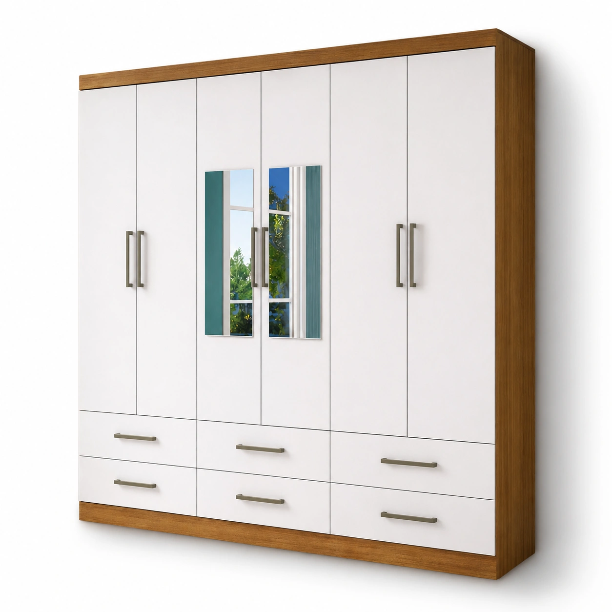 Guarda Roupa Dallas Com Espelho Carioca - Cinamomo Branco