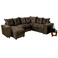 Alternative view of Estofado 6 Lugares em L Com Chaise Tecido Suede