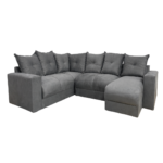 Estofado 6 Lugares em L Com Chaise Tecido Suede