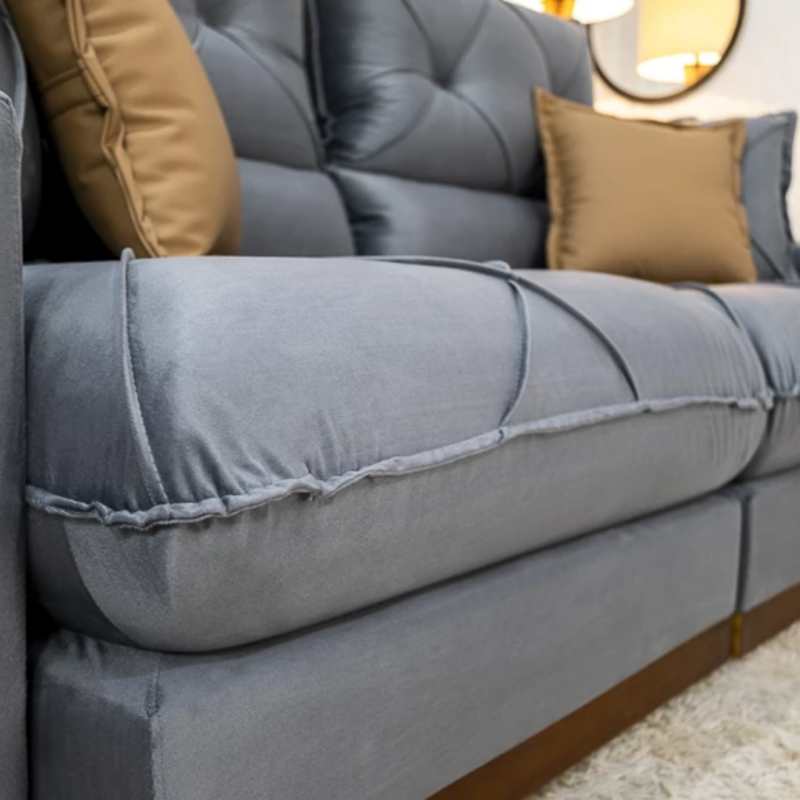 Alternative view of Sofá Retrátil Reclinável 2.5 metros Gran Bello Suede Cinza – D33 e Molas Ensacadas ImpDecor