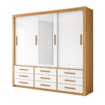 Guarda Roupa Casal Anjos 3 Portas 9 Gavetas com Espelho