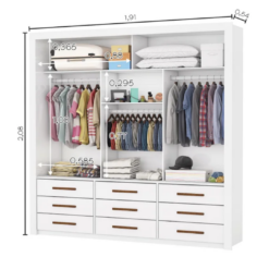 Alternative view of Guarda Roupa Casal Anjos 3 Portas 9 Gavetas com Espelho