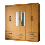 Guarda Roupa Dallas 6 Portas 6 Gavetas Com Espelho