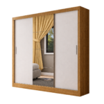 Guarda Roupa Dubai 3 Portas 3 Gavetas Com Espelho