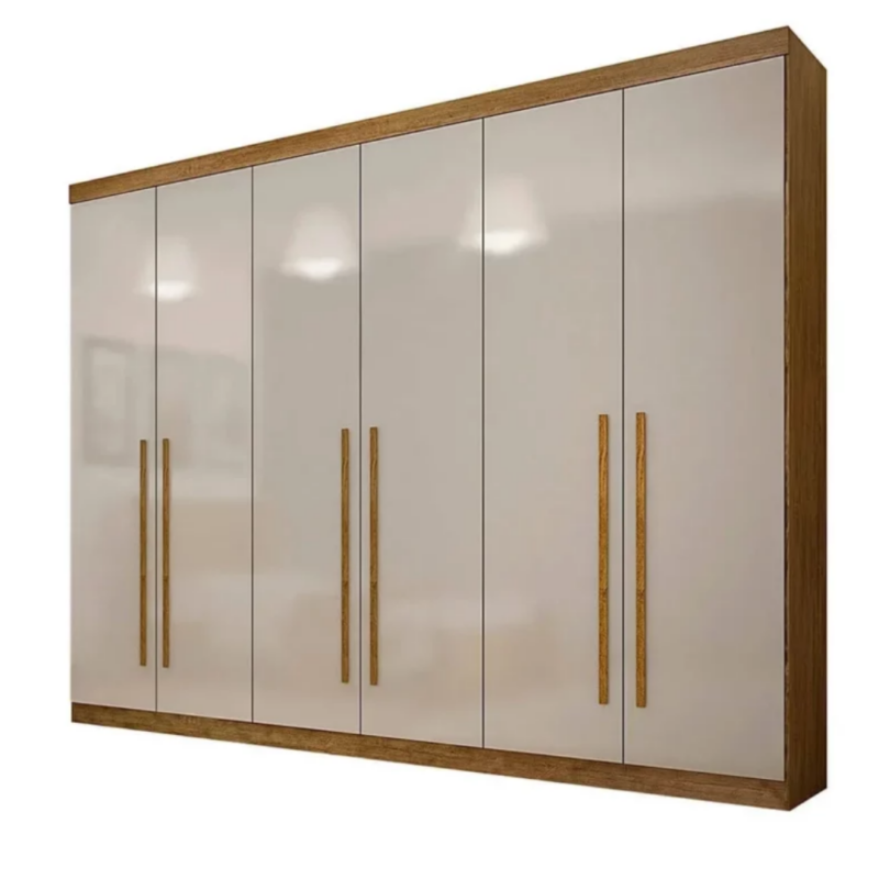 Guarda Roupa Gramado 6 Portas 6 Gavetas 100% MDF - Cinamomo Off - Valverde Novo Horizonte