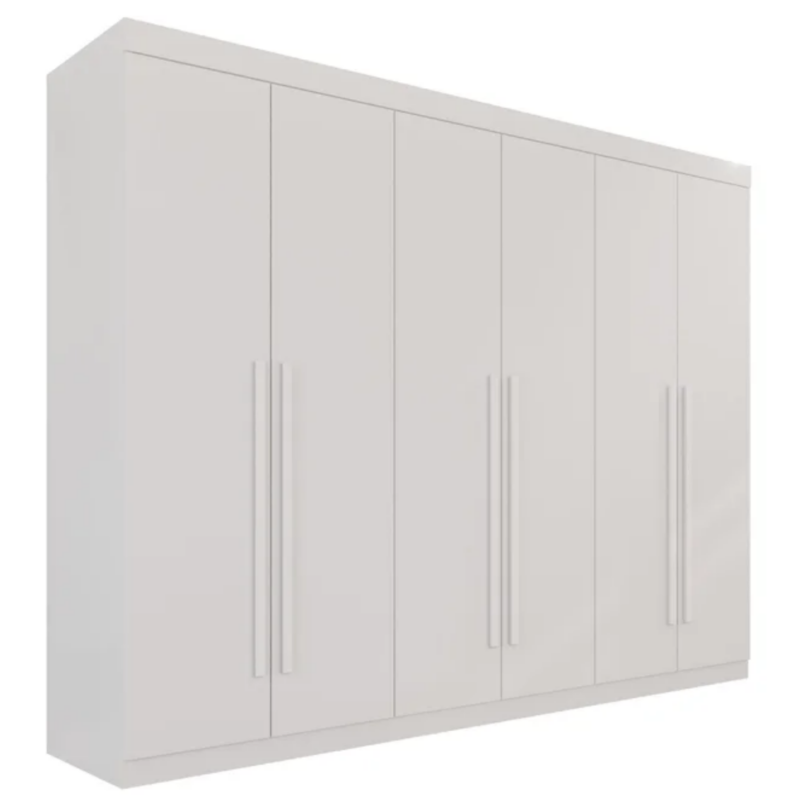 Guarda Roupa Gramado 6 Portas 6 Gavetas 100% MDF - Branco - Valverde Novo Horizonte