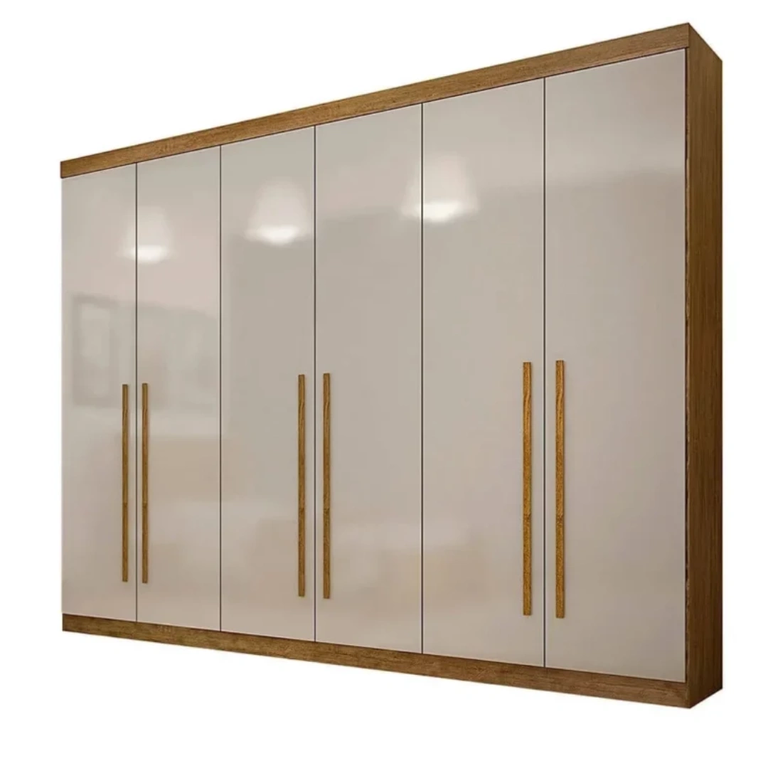 Guarda Roupa Gramado 6 Portas 6 Gavetas 100% MDF - Cinamomo Off - Valverde Novo Horizonte