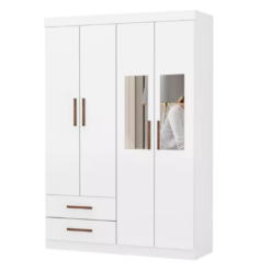 Guarda Roupa Hercules Solteiro 4 Portas 2 Gavetas