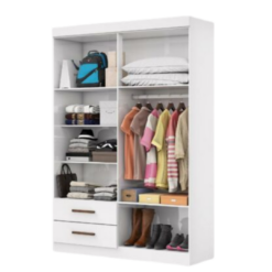 Alternative view of Guarda Roupa Hercules Solteiro 4 Portas 2 Gavetas