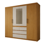 Guarda Roupa Imperio 4 Portas 6 Gavetas Com Espelho