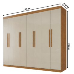 Alternative view of Guarda Roupa Milano 100% MDF 8 Portas 4 Gavetas