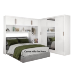 Guarda Roupa Modulado Carioca Dubai Casal 8 Portas 5 Gavetas e Espelho