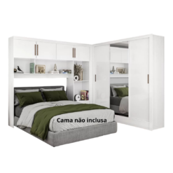Guarda Roupa Modulado Carioca Dubai Casal 8 Portas 5 Gavetas e Espelho