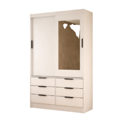 Alternative view of Guarda Roupa Sevilha Solteiro com Espelho 2 Portas 6 Gavetas