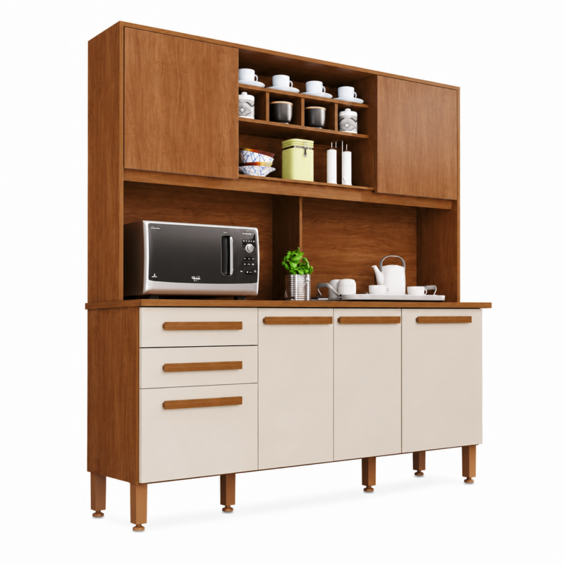 Armário de Cozinha Luna 6 Portas 2 Gavetas Imop - Cinamomo Off