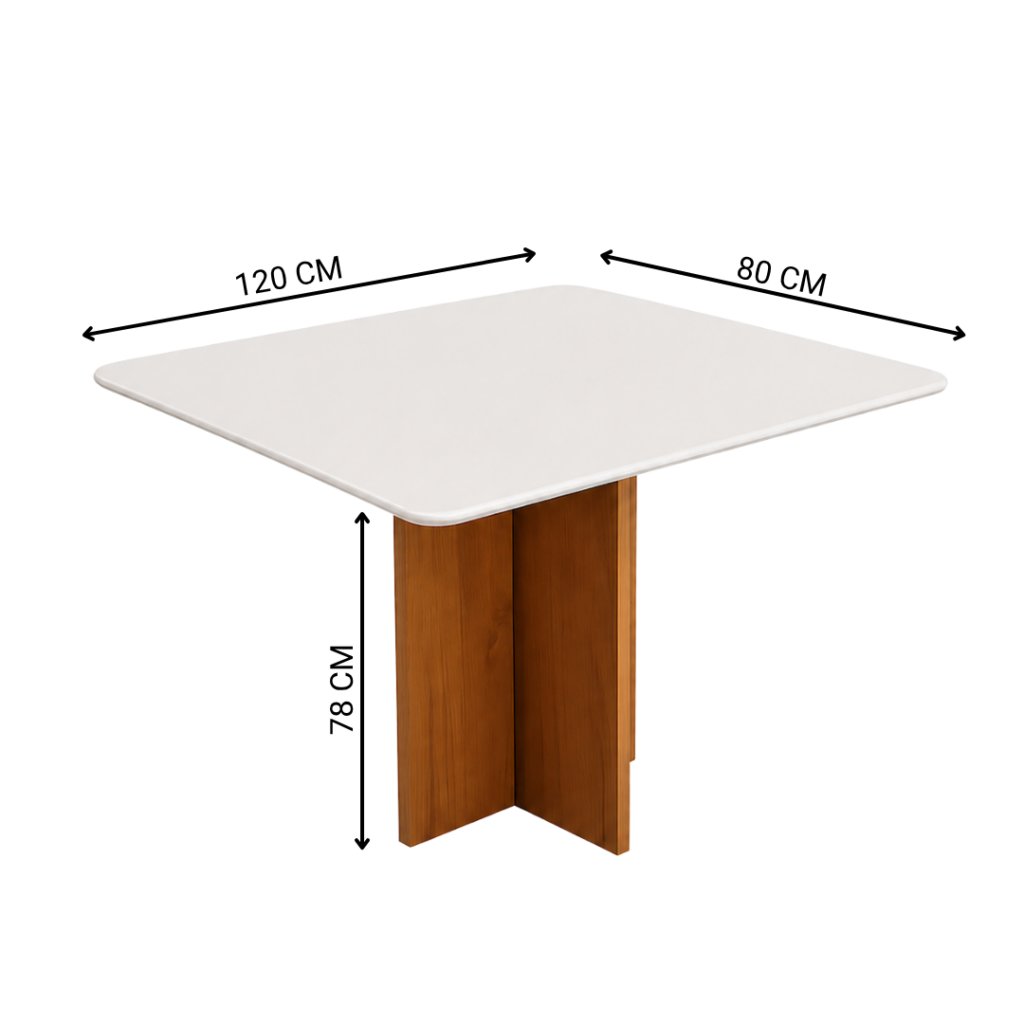 Alternative view of Mesa de Jantar Salinas Off White 120x80cm sem Vidro - Cel Flex