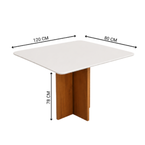 Alternative view of Mesa de Jantar Salinas Off White 120x80cm sem Vidro - Cel Mesas