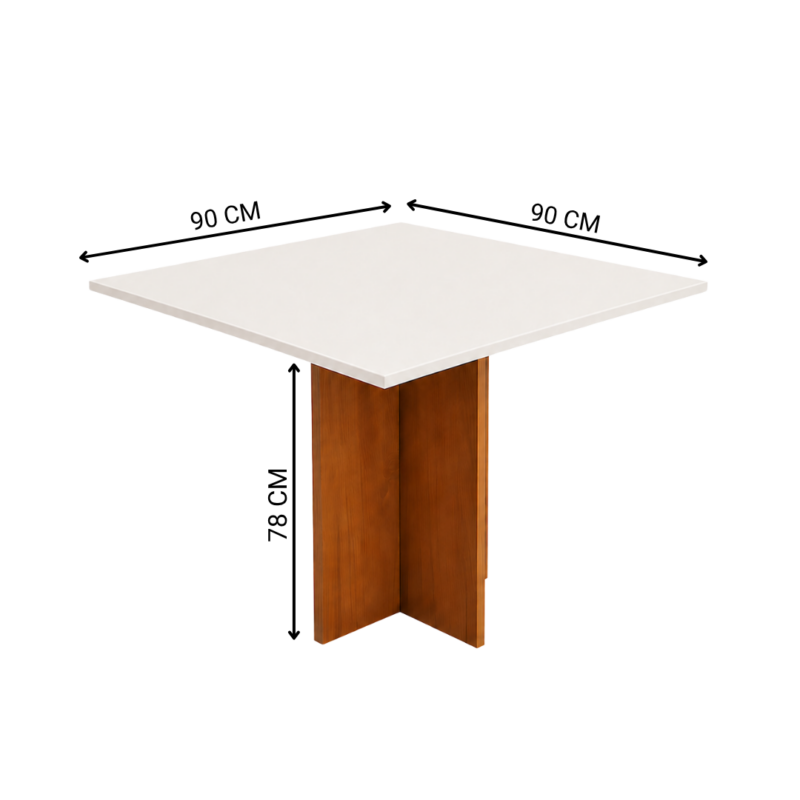 Alternative view of Mesa de Jantar Salinas Off White 90x90cm sem Vidro - Cel Flex