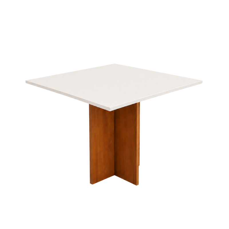 Mesa de Jantar Salinas Off White 90x90cm sem Vidro - Cel Flex