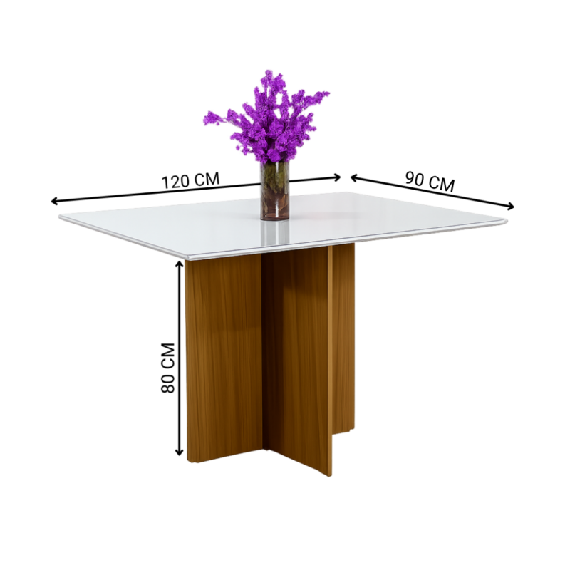 Alternative view of Mesa de Jantar Helo 120cmx90cm - Off White - Carvalho Decor