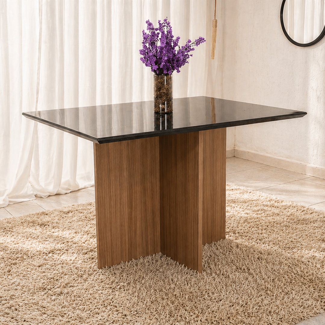 Mesa de Jantar Helo 120cmx90cm Poliman - Grafite Preto - Imagem 3