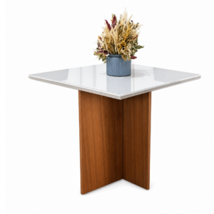 Mesa de Jantar Helo 90cmx90cm - Off white - Carvalho Decor (PRODUTO DE OUTLET)