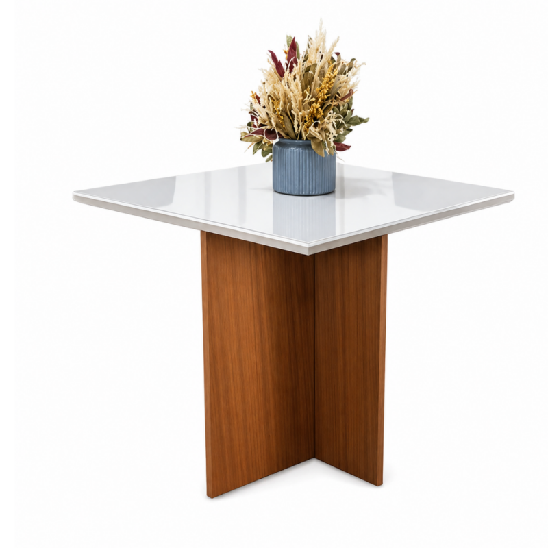 Mesa de Jantar Helo 90cmx90cm - Off white - Carvalho Decor