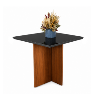Mesa de Jantar Helo 90cmx90cm - Grafite Preto - Carvalho Decor