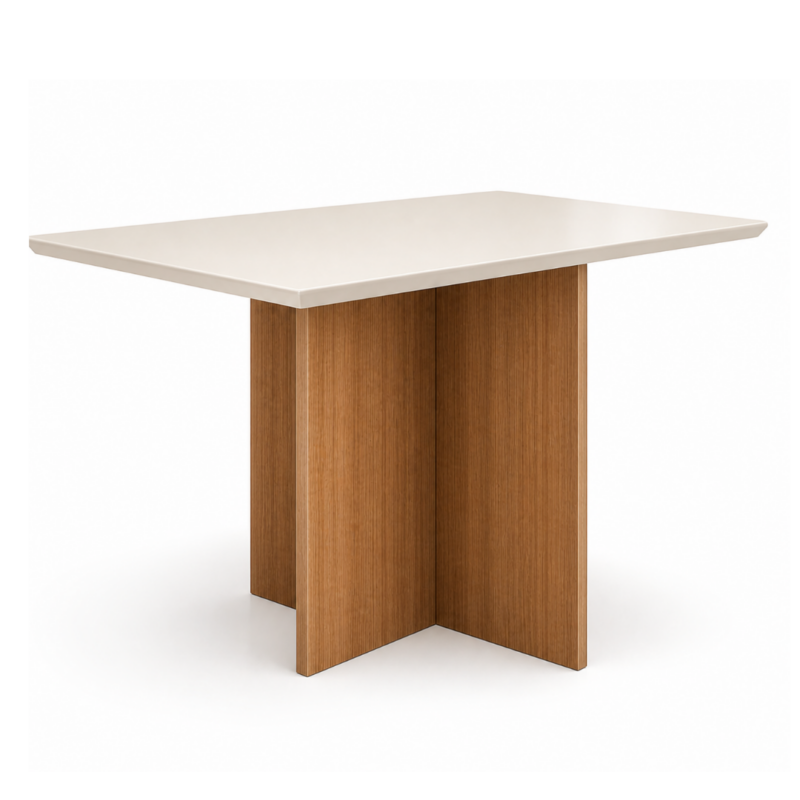 Mesa de Jantar Helo 160cmx90cm - Off white - Carvalho Decor